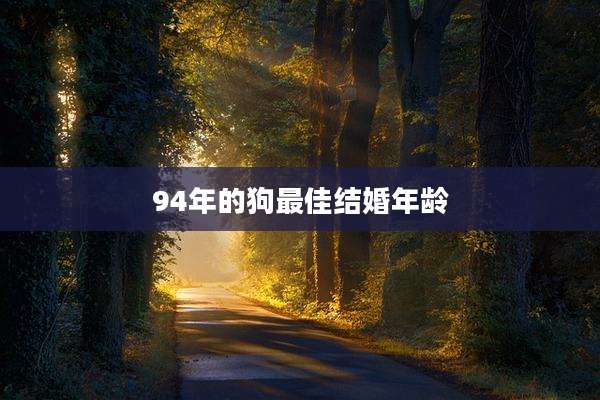 94年的狗最佳结婚年龄