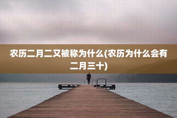 农历二月二又被称为什么(农历为什么会有二月三十)