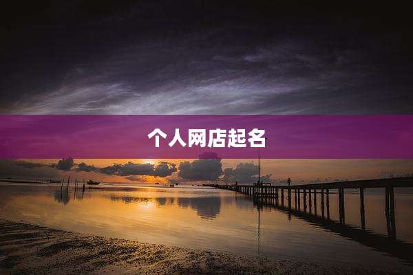 个人网店起名
