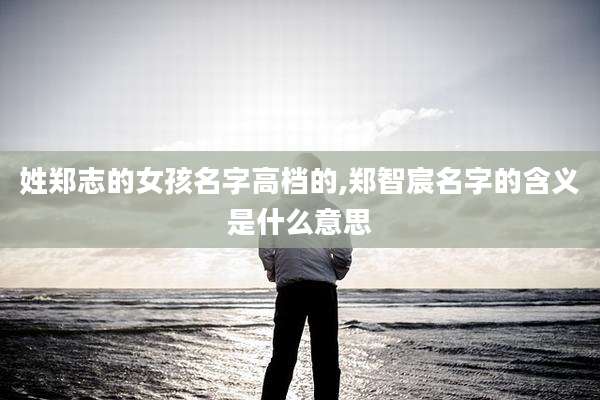 姓郑志的女孩名字高档的,郑智宸名字的含义是什么意思