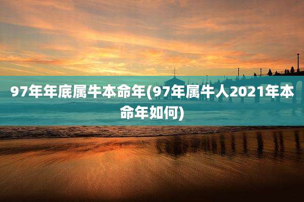 97年年底属牛本命年(97年属牛人2021年本命年如何)