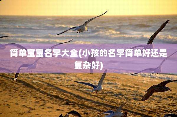 简单宝宝名字大全(小孩的名字简单好还是复杂好)