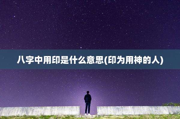 八字中用印是什么意思(印为用神的人)