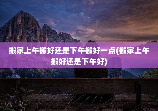 搬家上午搬好还是下午搬好一点(搬家上午搬好还是下午好)