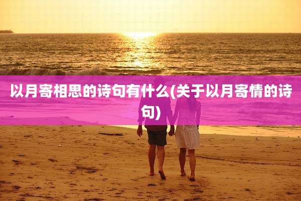 以月寄相思的诗句有什么(关于以月寄情的诗句)