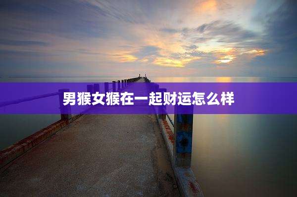 男猴女猴在一起财运怎么样