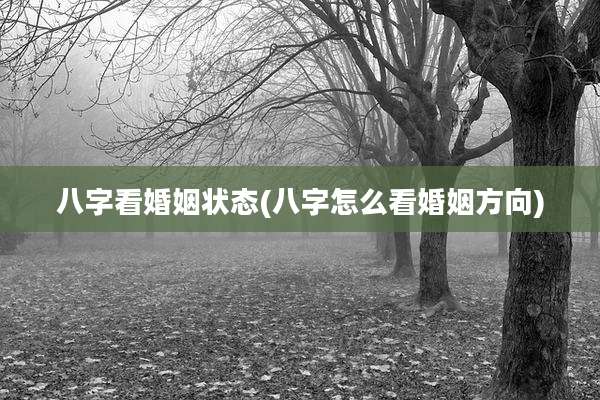 八字看婚姻状态(八字怎么看婚姻方向)