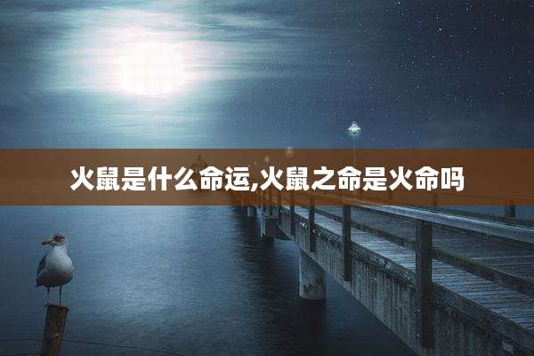 火鼠是什么命运,火鼠之命是火命吗