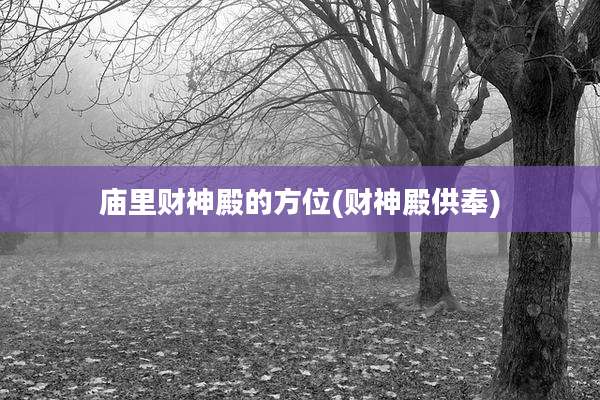 庙里财神殿的方位(财神殿供奉)