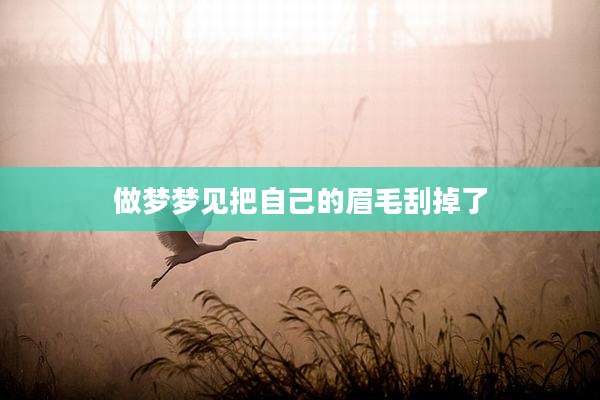 做梦梦见把自己的眉毛刮掉了
