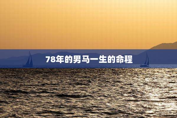 78年的男马一生的命程