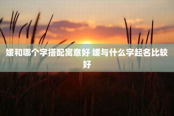 媛和哪个字搭配寓意好 媛与什么字起名比较好