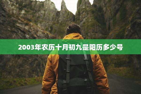 2003年农历十月初九是阳历多少号
