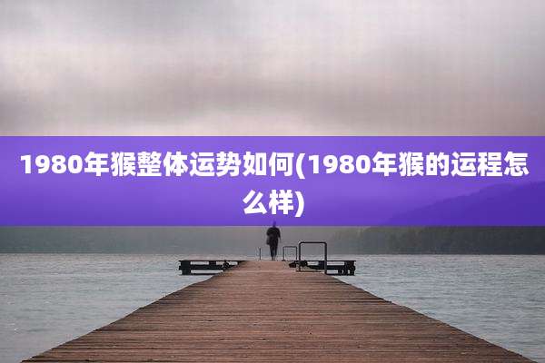 1980年猴整体运势如何(1980年猴的运程怎么样)