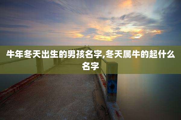 牛年冬天出生的男孩名字,冬天属牛的起什么名字