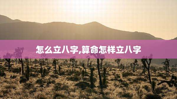 怎么立八字,算命怎样立八字
