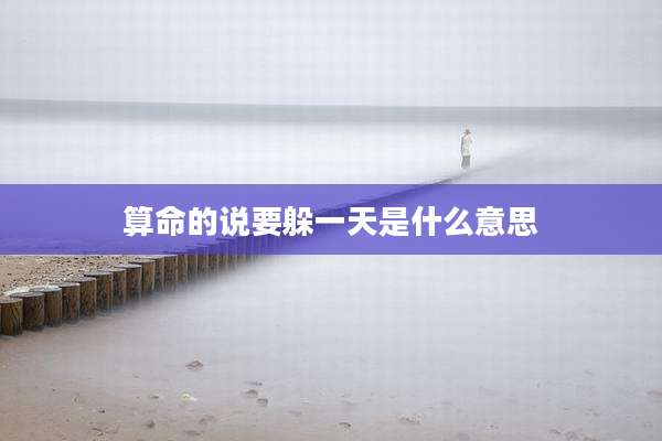 算命的说要躲一天是什么意思