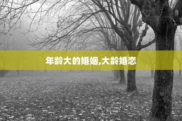 年龄大的婚姻,大龄婚恋
