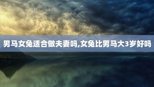 男马女兔适合做夫妻吗,女兔比男马大3岁好吗
