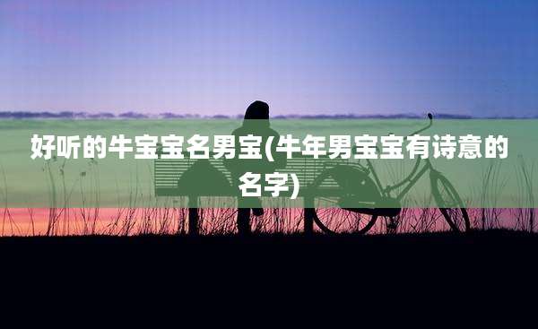 好听的牛宝宝名男宝(牛年男宝宝有诗意的名字)
