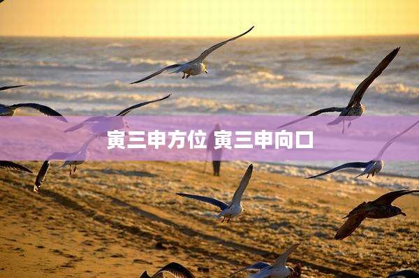 寅三申方位 寅三申向口