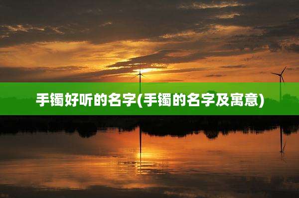 手镯好听的名字(手镯的名字及寓意)