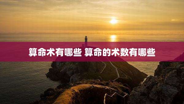 算命术有哪些 算命的术数有哪些