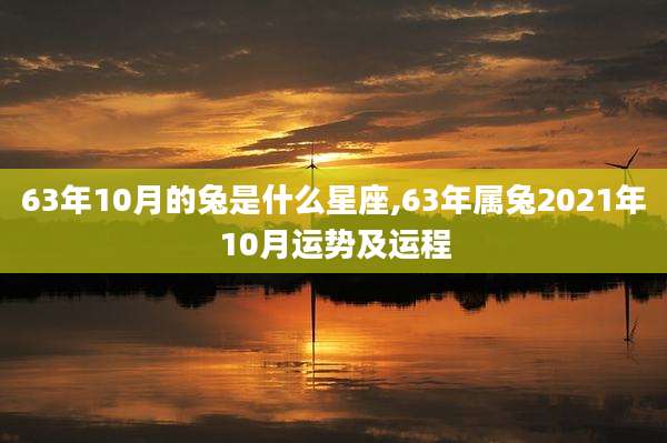 63年10月的兔是什么星座,63年属兔2021年10月运势及运程