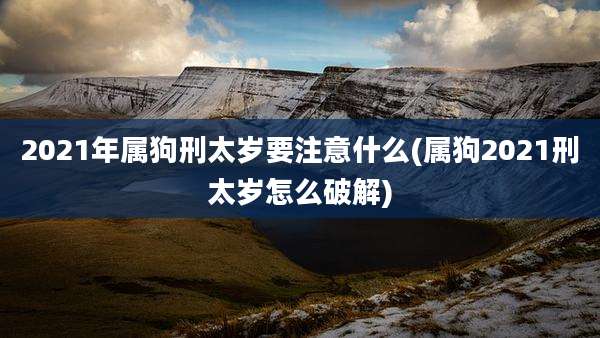 2021年属狗刑太岁要注意什么(属狗2021刑太岁怎么破解)