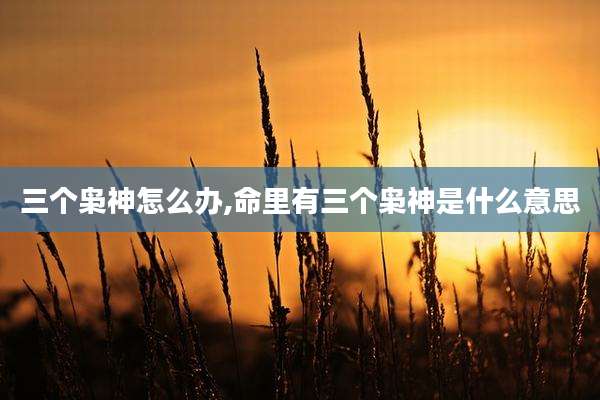 三个枭神怎么办,命里有三个枭神是什么意思