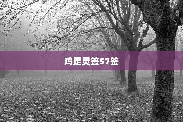 鸡足灵签57签