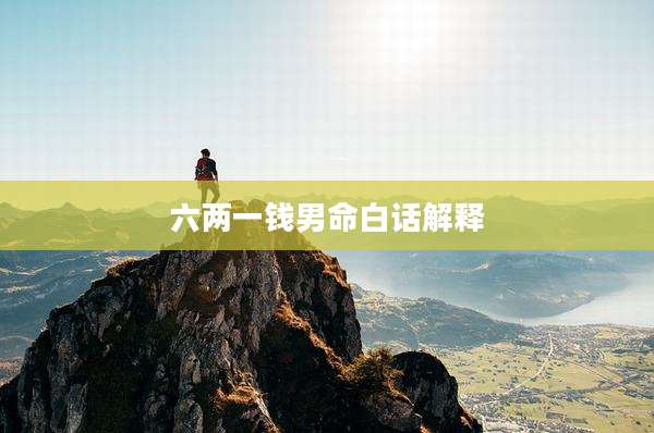 六两一钱男命白话解释