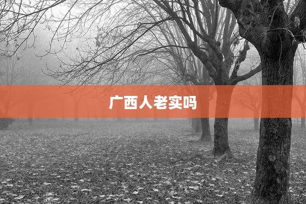 广西人老实吗