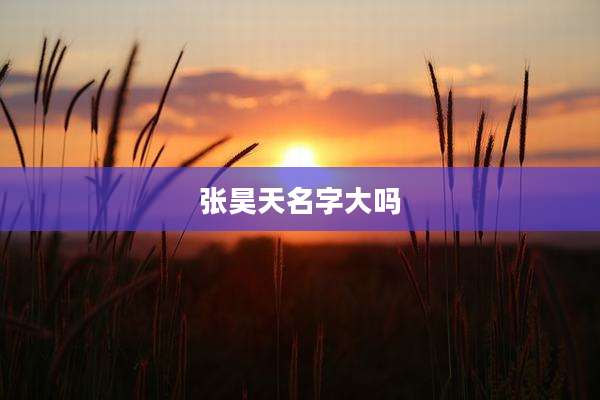 张昊天名字大吗
