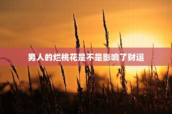 男人的烂桃花是不是影响了财运