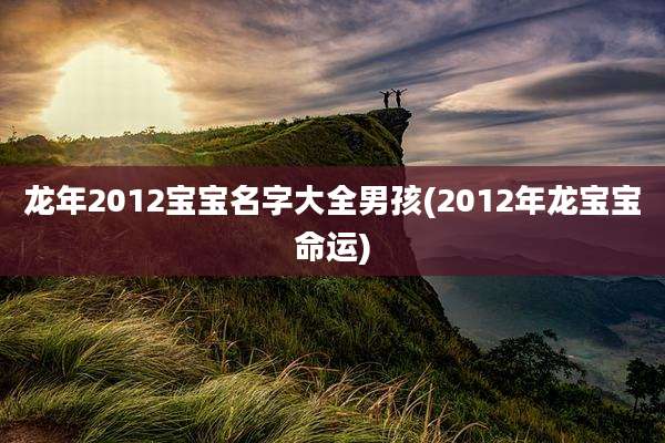 龙年2012宝宝名字大全男孩(2012年龙宝宝命运)