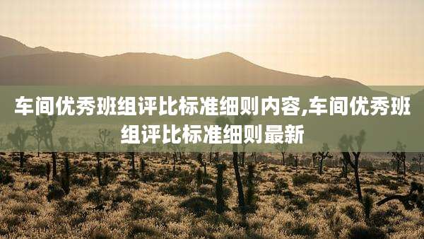 车间优秀班组评比标准细则内容,车间优秀班组评比标准细则最新