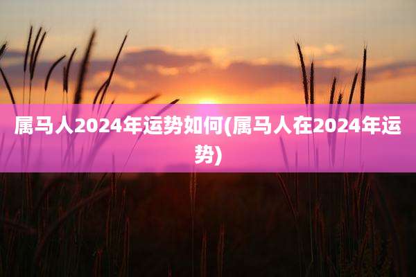 属马人2024年运势如何(属马人在2024年运势)