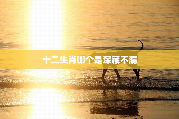 十二生肖哪个是深藏不漏