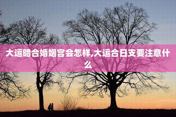 大运暗合婚姻宫会怎样,大运合日支要注意什么