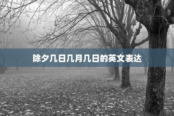 除夕几日几月几日的英文表达