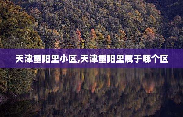 天津重阳里小区,天津重阳里属于哪个区