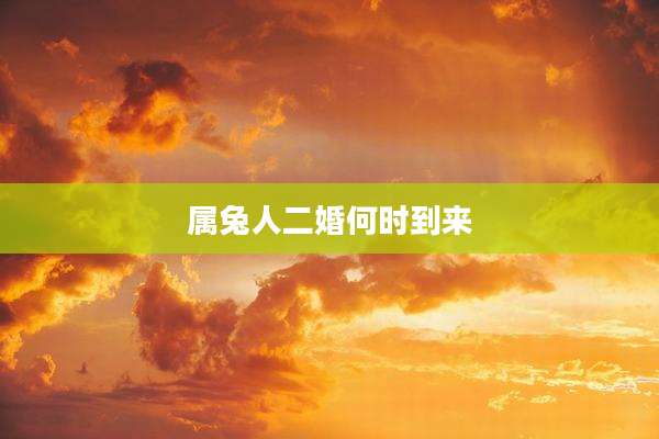 属兔人二婚何时到来