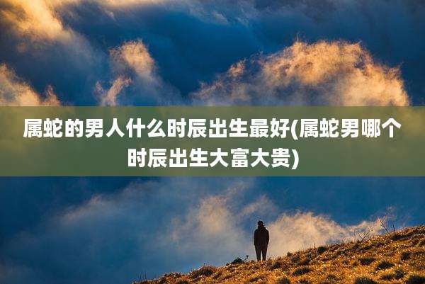 属蛇的男人什么时辰出生最好(属蛇男哪个时辰出生大富大贵)