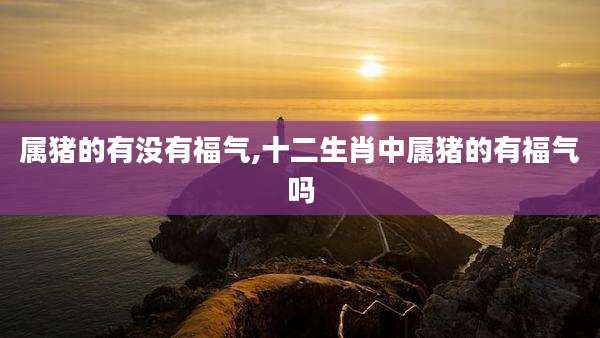 属猪的有没有福气,十二生肖中属猪的有福气吗