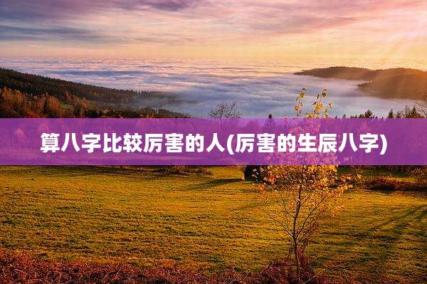 算八字比较厉害的人(厉害的生辰八字)