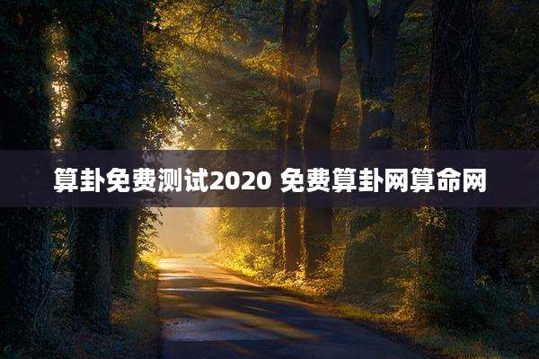 算卦免费测试2020 免费算卦网算命网