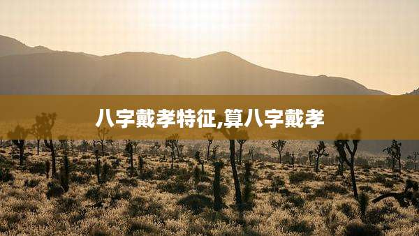 八字戴孝特征,算八字戴孝