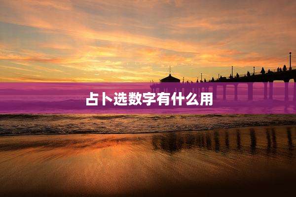 占卜选数字有什么用