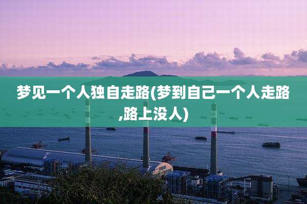 梦见一个人独自走路(梦到自己一个人走路,路上没人)